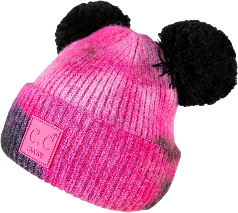 Funky Junque Double Pom Pom Baby Beanie – Newborn Girl Winter Hat 0–12 Months, Cute Cozy Knit Infant Beanies for Cold Weather - Image 5